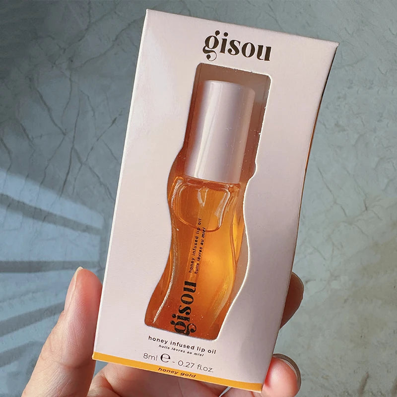 Gisou Lip Oil Original – Soin Hydratant et Repulpant, Effet Gloss et Exfoliant Naturel