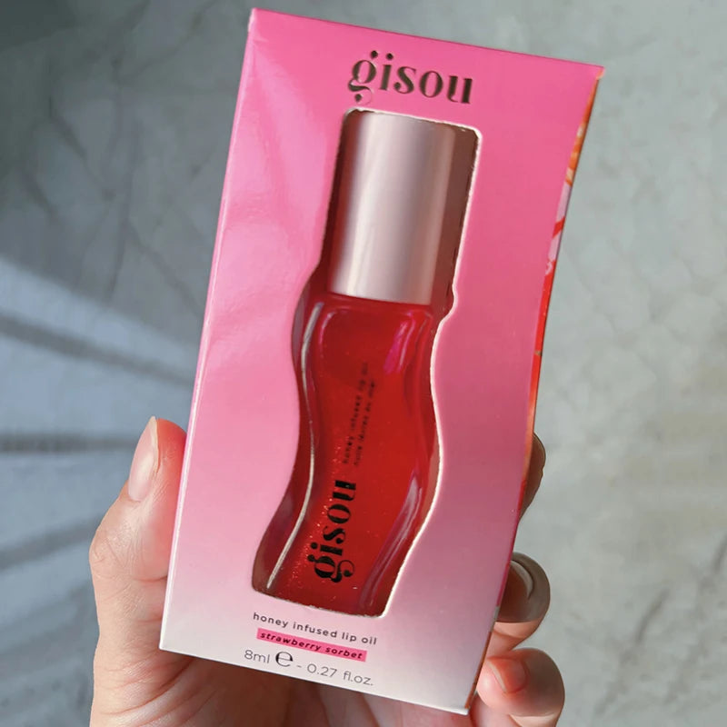 Gisou Lip Oil Original – Soin Hydratant et Repulpant, Effet Gloss et Exfoliant Naturel