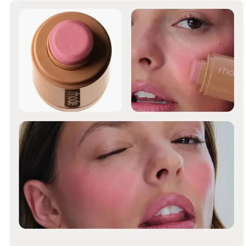 Stick 2-en-1 Blush Crème & Baume à Lèvres – Couleur Naturelle Longue Tenue