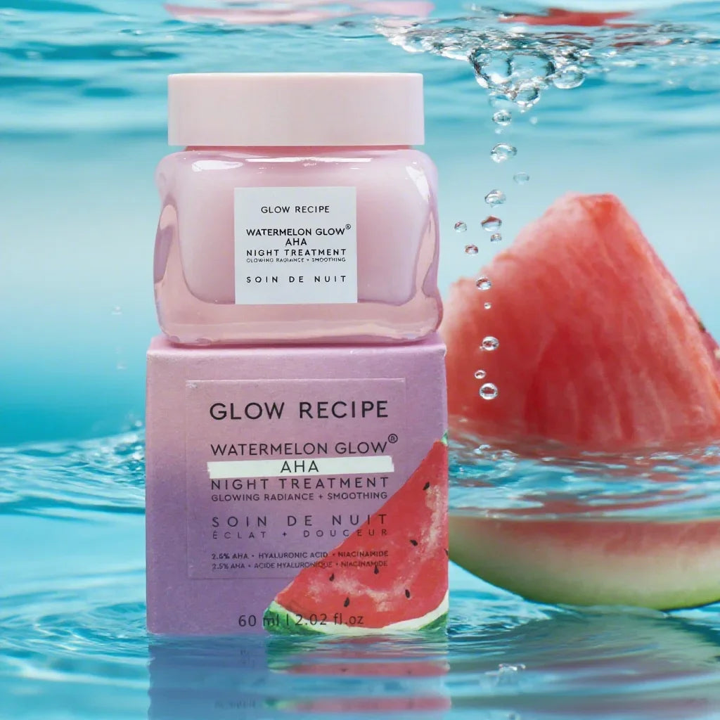 Crème de Nuit Hydratante Watermelon Glow – AHA, Acide Hyaluronique & Niacinamide (60ml)